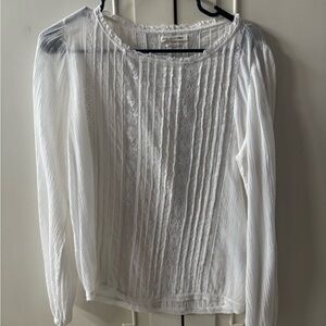 Isabel Marant Mayra White Pleated Blouse